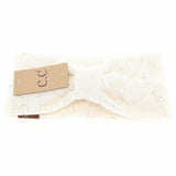Cream Sequin Brioche Cable Knit C.C Headband