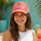 Margs Foam Mesh Back Trucker Hat: CORAL / ONE SIZE