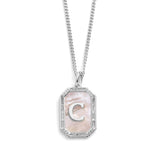 Gold M Mother Of Pearl Initial Necklace