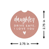 Pink Drive Safe Daisies Car Coaster Set
