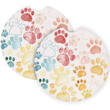 Paw Prints Colorful Dog & Cat Car Coaster Set
