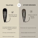 Teleties Snap Clip | Brown | 6 Count