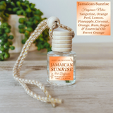 Hanging Car Diffusers | Jamaican Sunrise | Made in USA: Round Bottle