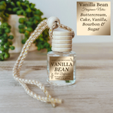 Hanging Car Diffusers | Vanilla Bean | Made in USA: Round Bottle