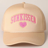 Sunkissed Embroidery Foam Mesh Back Trucker Hat: FUCHSIA / ONE SIZE