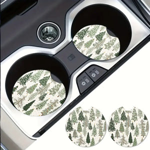 Winter Tree Car Coaster Set