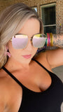 Saint - Women's Polarized Oversized Square Sunglasses: Brown