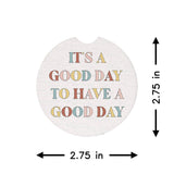 Good Day Smileys Car Coaster Set