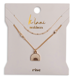 "Rise" Gold & Cream Sunrise Necklace Set