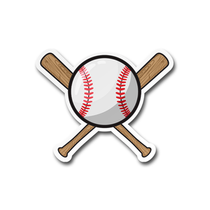 Baseball and Bats Sports Sticker Vinyl Decal: 3"