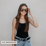 ACE - Unisex Aviator Sunglasses – Polarized Hair-Friendly: Silver