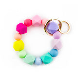 Beaded Wristlet Keychain Hexagon Silicone: Orchid