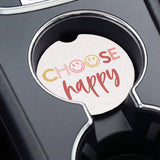 Choose Happy Smileys Car Coaster Set