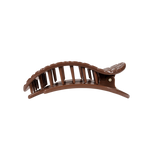 Brown Crocodile Medium Flat Round Hair Clip