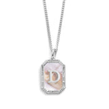 Gold N Mother Of Pearl Initial Necklace