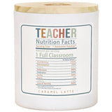 Teacher Nutrition Facts Teacher Gift Soy-Based Candle