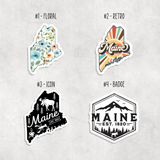 Maine Stickers: Design 1 - Floral