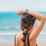 "Balance" Black & White Yin Yang Hair Tie Bracelets: Large