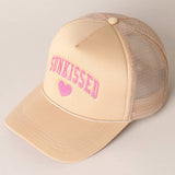 Sunkissed Embroidery Foam Mesh Back Trucker Hat: FUCHSIA / ONE SIZE