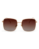 Saint - Women's Polarized Oversized Square Sunglasses: Brown