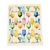 Wine Glass Collection Swedish Dishcloths - Mothers Day