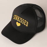 Sunkissed Embroidery Foam Mesh Back Trucker Hat: FUCHSIA / ONE SIZE