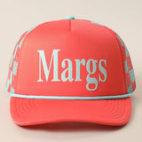 Margs Foam Mesh Back Trucker Hat: CORAL / ONE SIZE