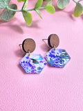Blue Floral Dangle Earrings for Spring and Summer