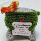 Emotional Support Crochet Dumpster Fire- Blue