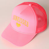 Sunkissed Embroidery Foam Mesh Back Trucker Hat: FUCHSIA / ONE SIZE