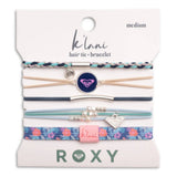 "Roxy Ocean Bloom" Tropical Blues Hair Tie Bracelets: Medium