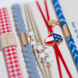 "Free" Patriotic Hair Tie Bracelets: Medium