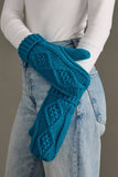 Sapphire Blue Cable Knit Mittens
