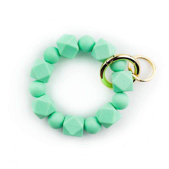 Mint Beaded Wristlet Keychain Hexagon Silicone |