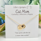 Cat Mom Necklace: Silver
