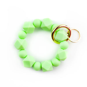 Honeydew Beaded Wristlet Keychain Hexagon Silicone |