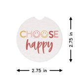 Choose Happy Smileys Car Coaster Set