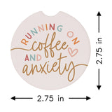 Coffee Anxiety Latte Coffee-Themed Car Coaster Set