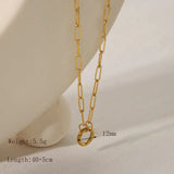Gold Plated Paperclip Necklaces with Ring for Charms: Style B