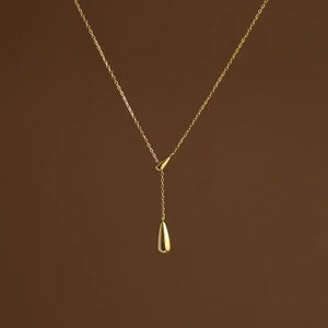 Gold Water Drop Necklace Chain Pendant
