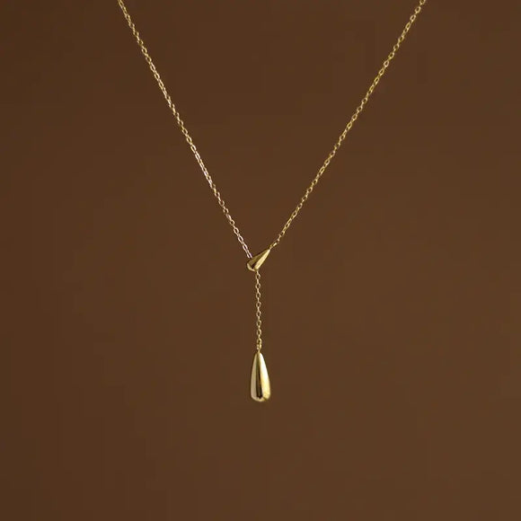 Gold Water Drop Necklace Chain Pendant