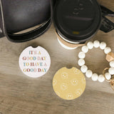 Good Day Smileys Car Coaster Set