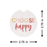 Choose Happy Smileys Car Coaster Set