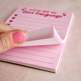Lists Are My Love Language Notepad | Valentine's Stationery