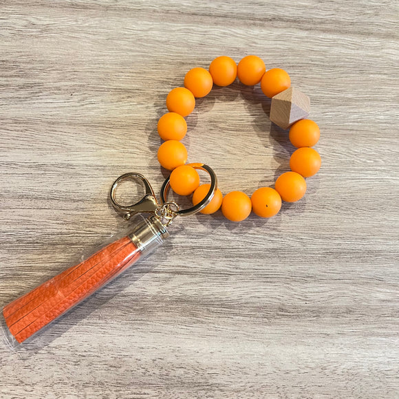 Silicone Bracelet Key Ring in Orange