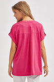 Lizzy Cap Sleeve in Magenta