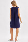 Solid Navy Wrinkle Free Gabby Tank Dress