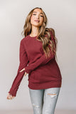Ampersand Pullover in Cranberry