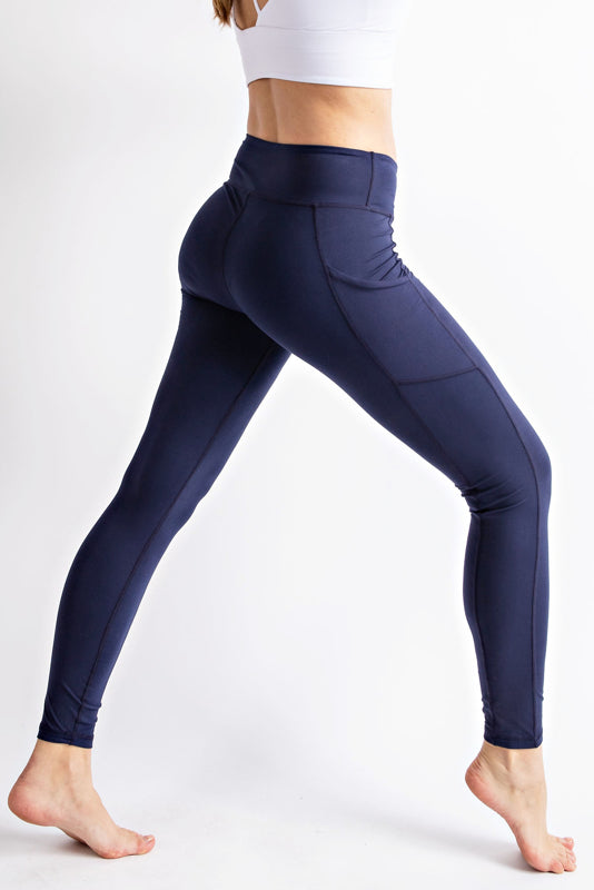 Pockets - Navy Buttery Soft Leggings with pockets