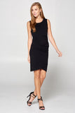 Black Sleeveless Ruched Tulip Dress - The Simple Soul Boutique